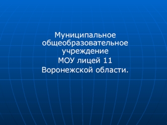 Муниципальное общеобразовательное учреждение МОУ лицей 11 Воронежской области.