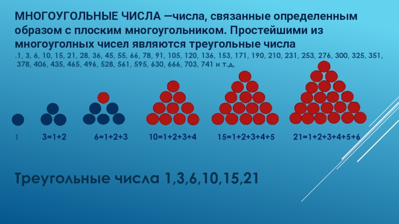 Связанные числа. Треугольные фигурные числа. Многоугольные числа. Треугольные числа проект. Плоские многоугольные числа.