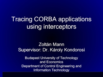 Tracing CORBA applications using interceptors