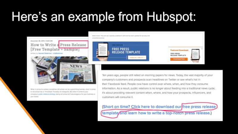 Here’s an example from Hubspot: