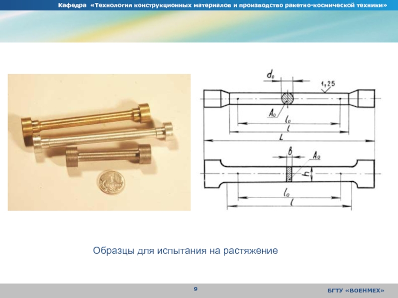 Образцы для испытания на растяжение