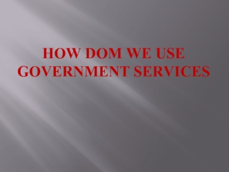 How dom we use government services