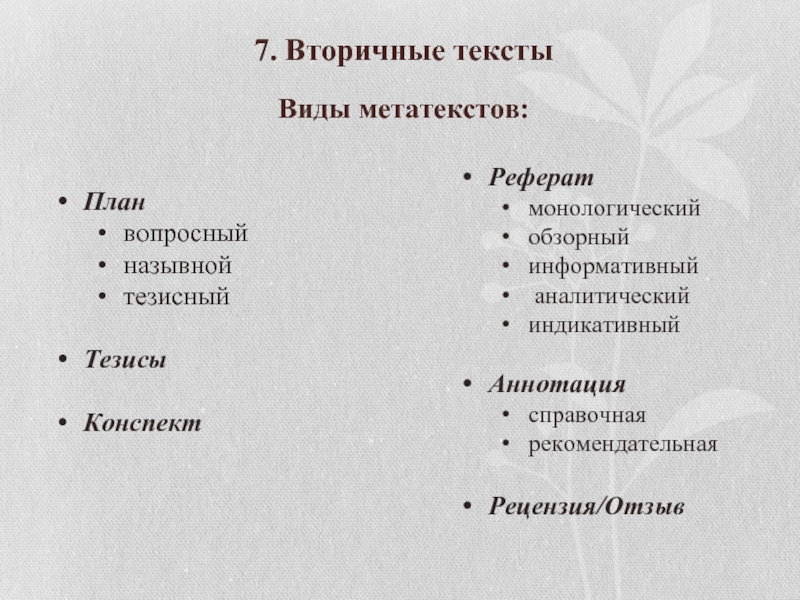 Тезисный план разновидности социального поведения