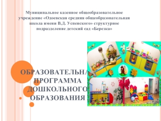 Образовательная программа дошкольного образования