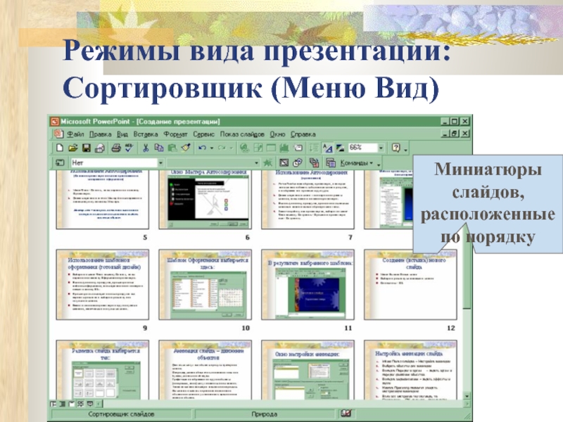 Типы слайдов в презентации