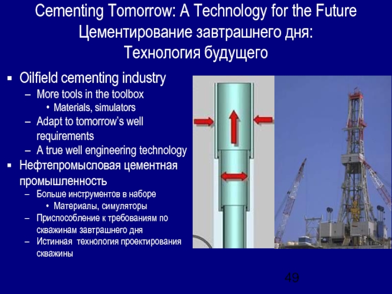 Cementing Tomorrow: A Technology for the Future Цементирование завтрашнего дня: Технология будущегоOilfield cementing industryMore tools