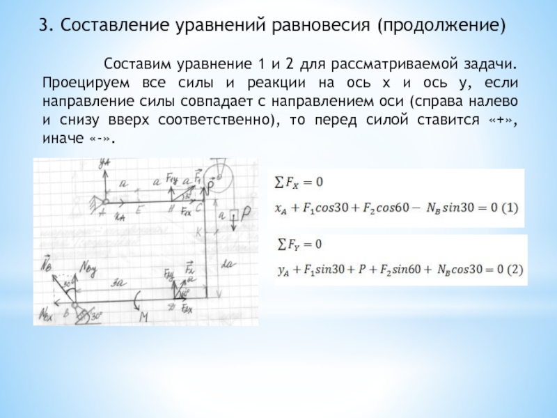 Составить продолжение. Составление уравнения равновесия. Составить уравнение равновесия. Как составляется уравнение равновесия. Составление уравнений сил.