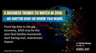 Five Business Trends To Watch In 2016 -- No Matter How Or Where You Work