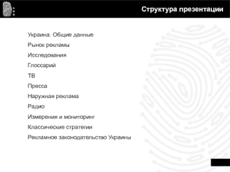 Структура презентации