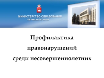 Профилактика правонарушений среди несовершеннолетних