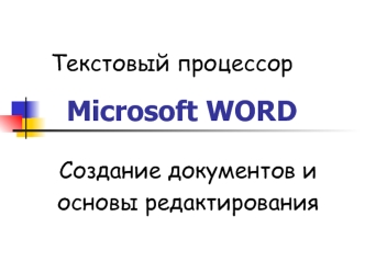Microsoft WORD