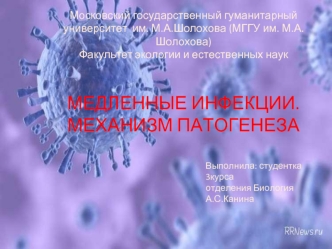 Медленные инфекции. Механизм патогенеза