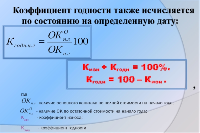 Показатели стоимости основных средств. Коэффициент годности основных средств формула. Коэффициент годности основных фондов определяется делением. Коэффициент годности основных фондов на начало года. Коэффициент годности основных средств формула расчета.