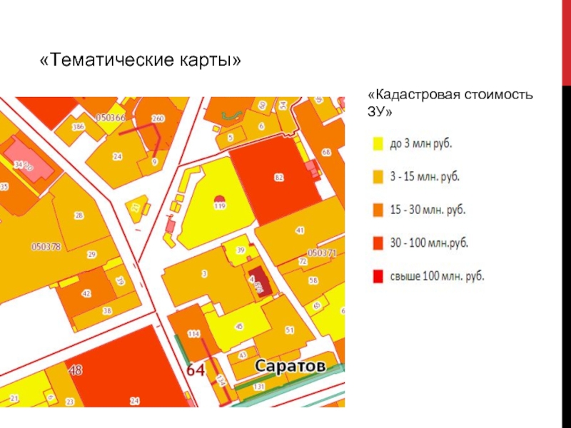 Тематическая карта. Тематическая кадастровая карта. Описание тематической карты. Кадастровая стоимость ЗУ. Тематическая карта здания.