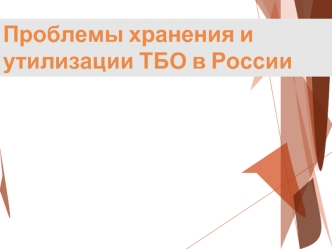 Проблемы хранения и утилизации ТБО в России