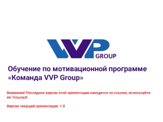 Обучение по мотивационной программе Команда VVP Group