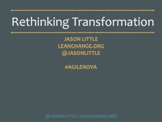 Rethinking Transformational Change