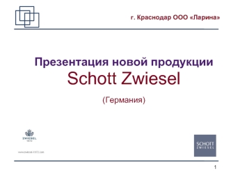 Презентация новой продукции  
Schott Zwiesel
(Германия)