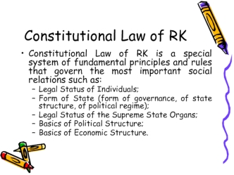 Constitutional Law of RK
