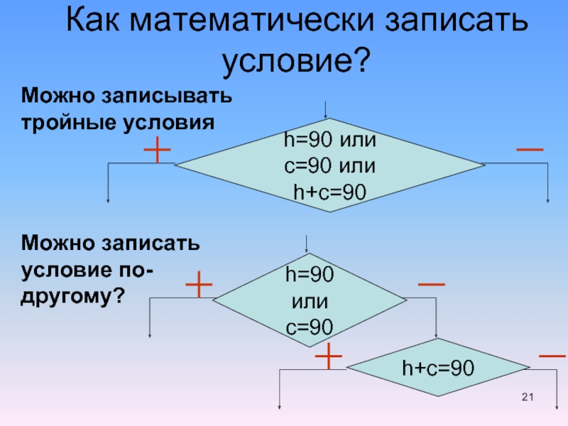 Условие н