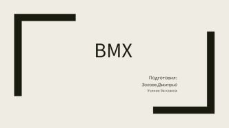 BMX – велосипед, предназначенный для экстремальных трюков, скоростных заездов