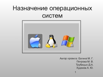 Назначение операционных систем