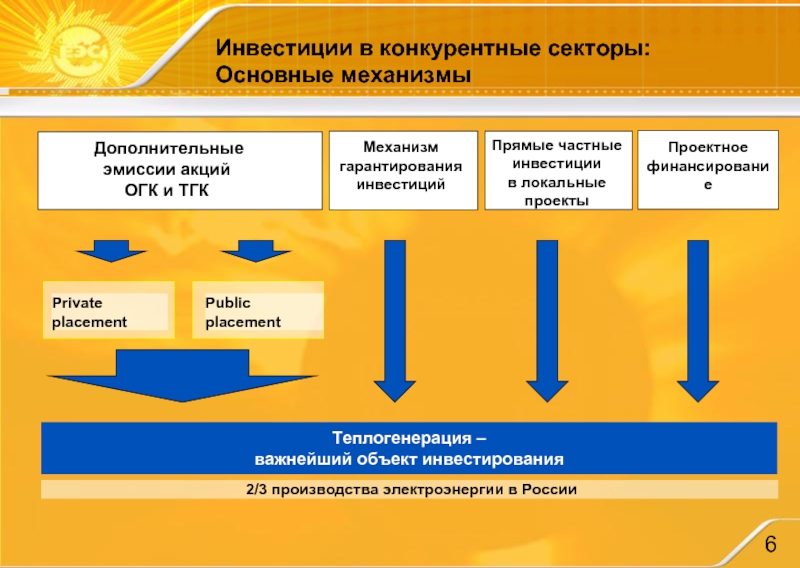 Теплогенерация. Основные объекты инвестирования. Дорожная карта дополнительной эмиссии акций. Государственное гарантирование иностранных инвестиций.