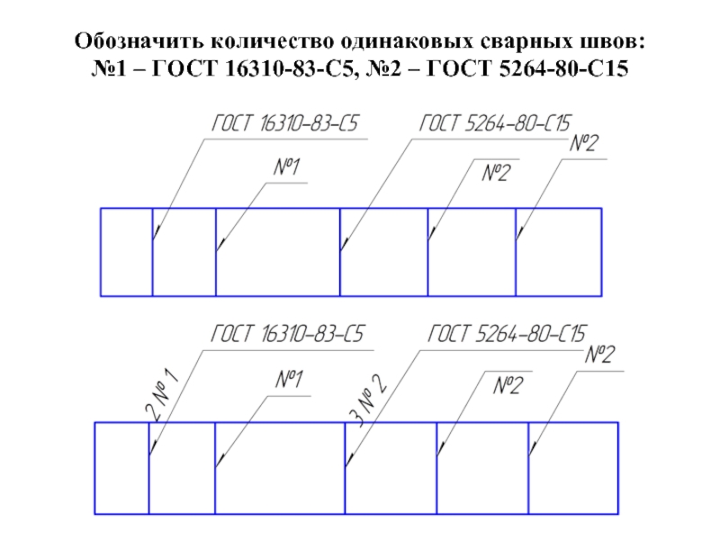 Обозначение сварных швов на чертеже по гост 5264 80