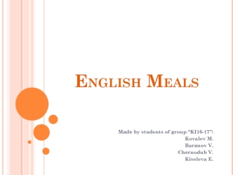 English Meals