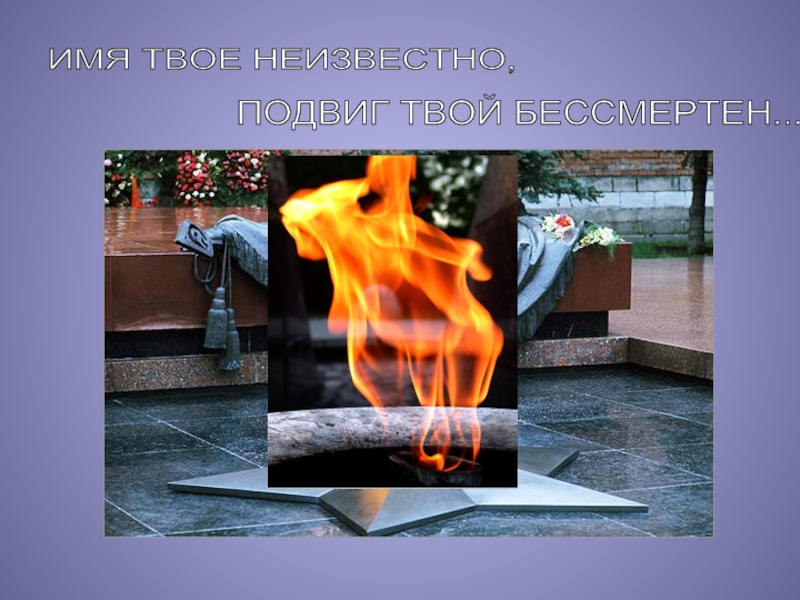 ИМЯ ТВОЕ НЕИЗВЕСТНО, ПОДВИГ ТВОЙ БЕССМЕРТЕН...