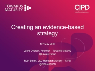 Creating an evidence-based strategy