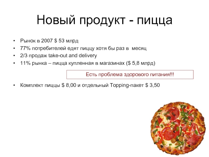 Расход продуктов для пиццы