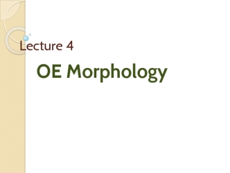 OE Morphology