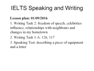 IELTS Speaking and Writing