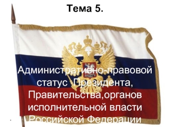 Административно-правовой статус Президента, Правительства, органов исполнительной власти Российской Федерации