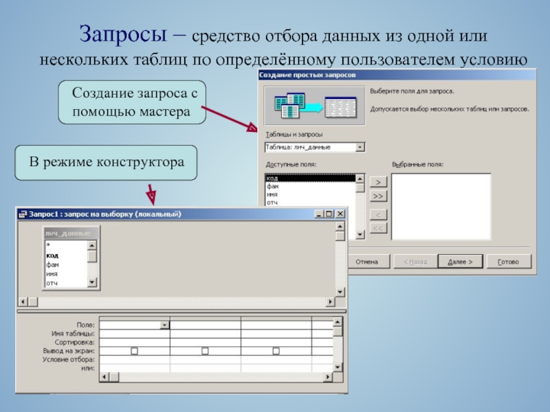 По несколько или по нескольку. . Отбор данных из нескольких таблиц.. Условие отбора данных из двух таблиц. Запросы для нескольких таблиц. Отбор данных с помощью запросов.