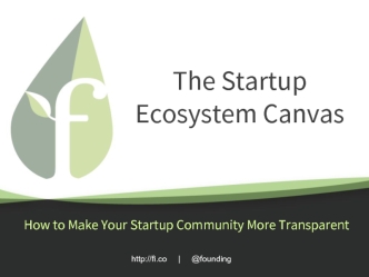 The Startup Ecosystem Canvas
