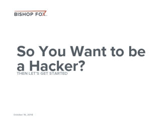 So You Want to be a Hacker?