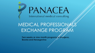 Medical professionals exchange program