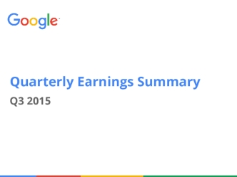 Google Q3 2015 Earnings Report
