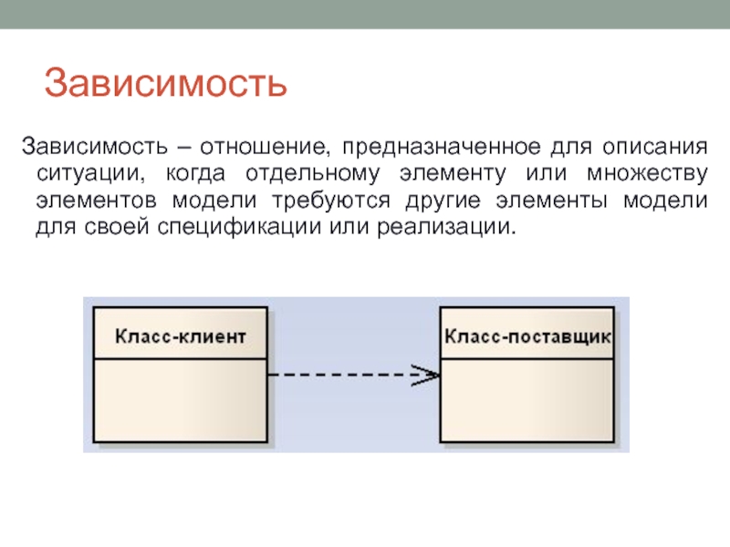 Отношение зависимости диаграмма классов