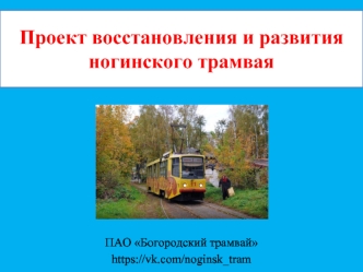 Проект восстановления и развития ногинского трамвая