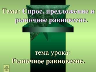 тема урока: Рыночное равновесие.