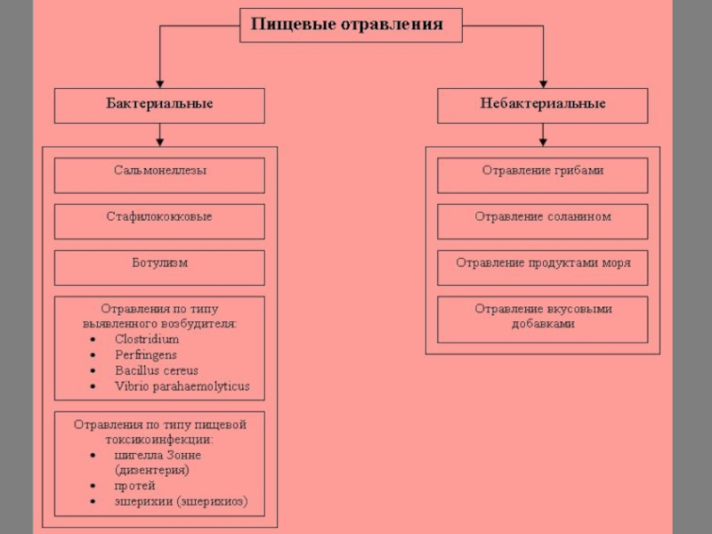 Схема пищевых отравлений