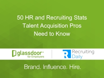 50 HR and Recruiting Stats 
Talent Acquisition Pros 
Need to Know