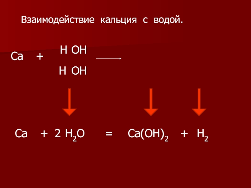 Реакция взаимодействия водорода с кальцием
