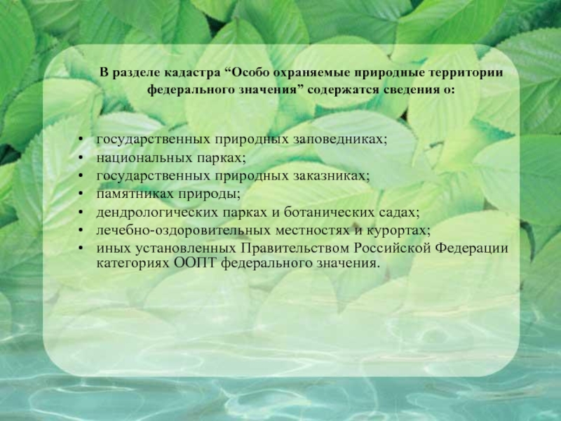 Контрольная работа по теме Развитие особо охраняемых природных территорий в Российской Федерации