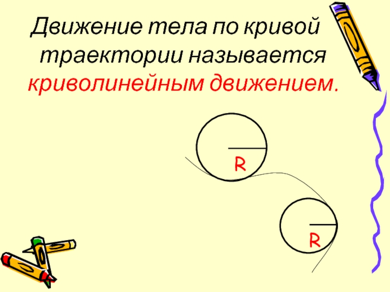 При криволинейном движении траектория движения тела