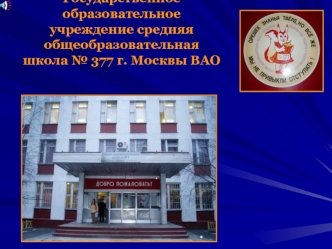 Государственное образовательное учреждение средняя общеобразовательная школа № 377 г. Москвы ВАО