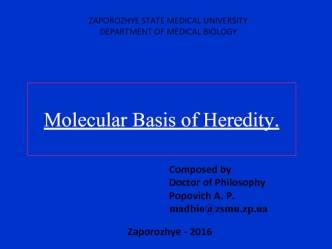 Molecular basis of heredity